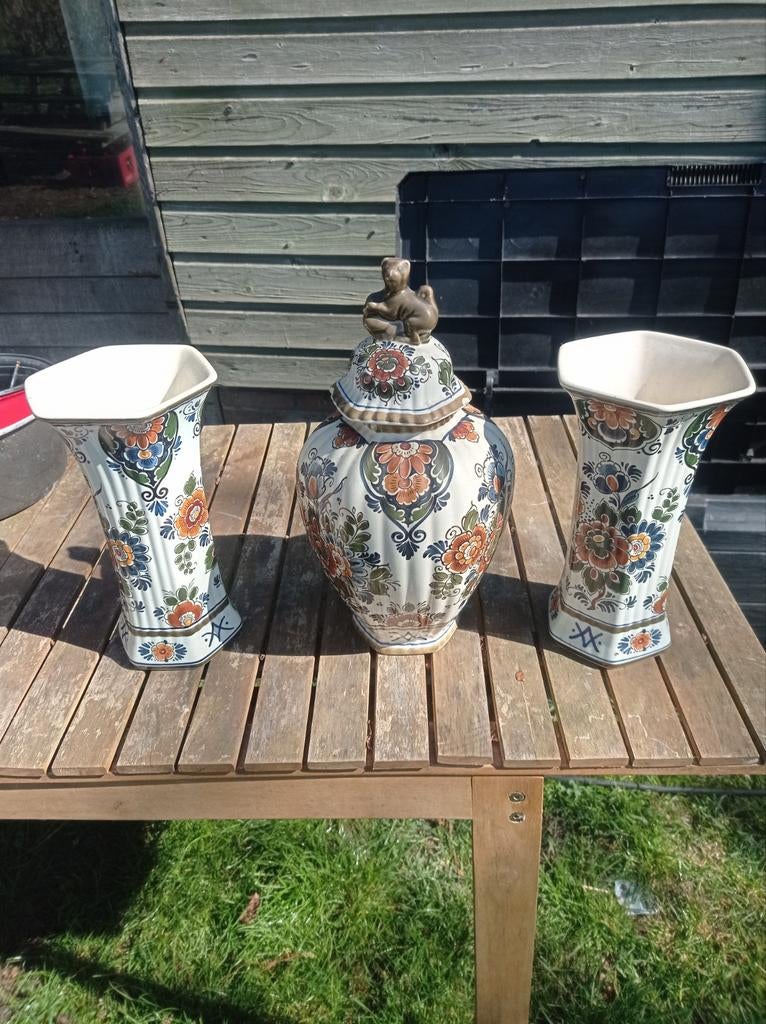 Delfts polychroom kaststel, handwerk Holland, Ophalen of Verzenden