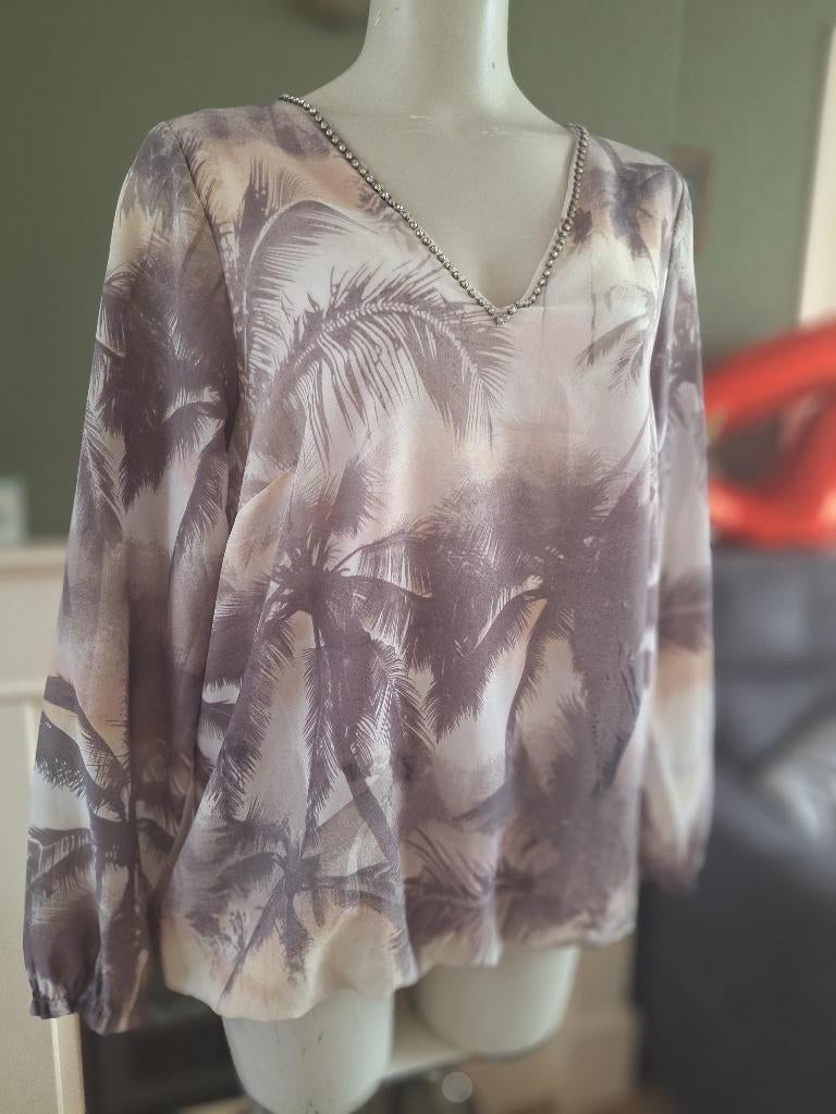 K-Design K Design voile roze paars crème top L, K-design, Verzenden, Paars, Maat 46/48 (XL) of groter