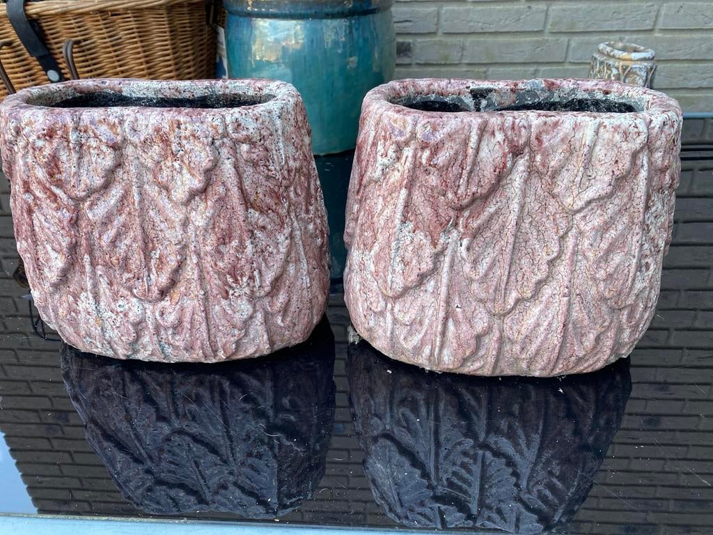 2 Bloempotten PTMD, Tuin en Terras, Bloempotten, Ophalen, Overige materialen, Gebruikt, Balkon