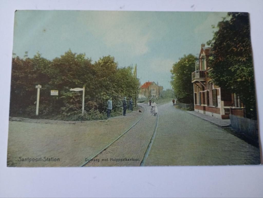 Santpoort Duinweg met Postkantoor, Ophalen of Verzenden, Voor 1920, Ongelopen, Noord-Holland