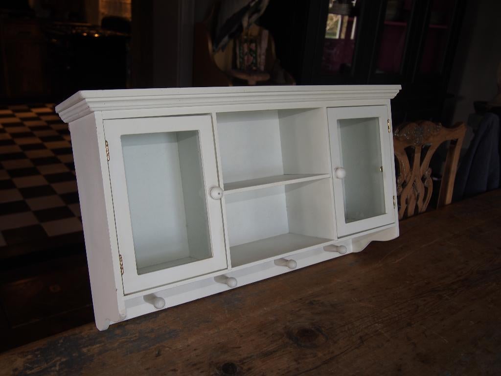 Wandkastje/Vitrinekastje, Ophalen, Gebruikt, Wit, Hout