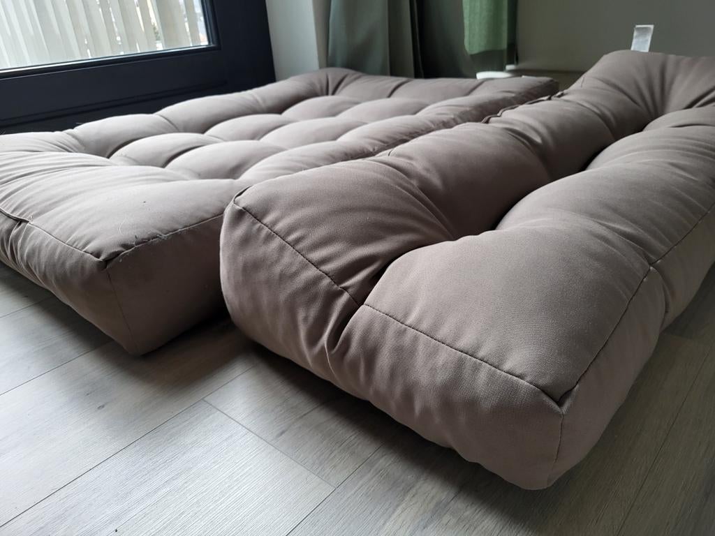 Palletkussens, Ophalen, Zo goed als nieuw, Beige, Rechthoekig