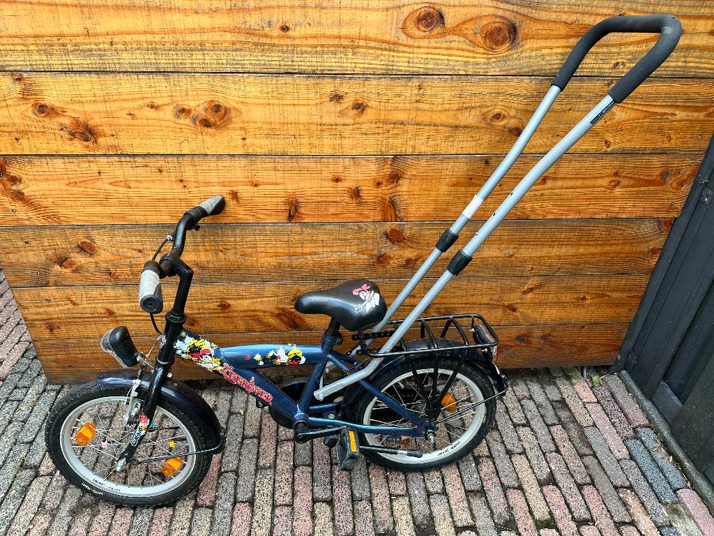 Loekie Kinderfiets met hulpstang(Demontabel), Fietsen en Brommers, Fietsen | Kinderfietsjes, Ophalen, Gebruikt, 16 tot 20 inch