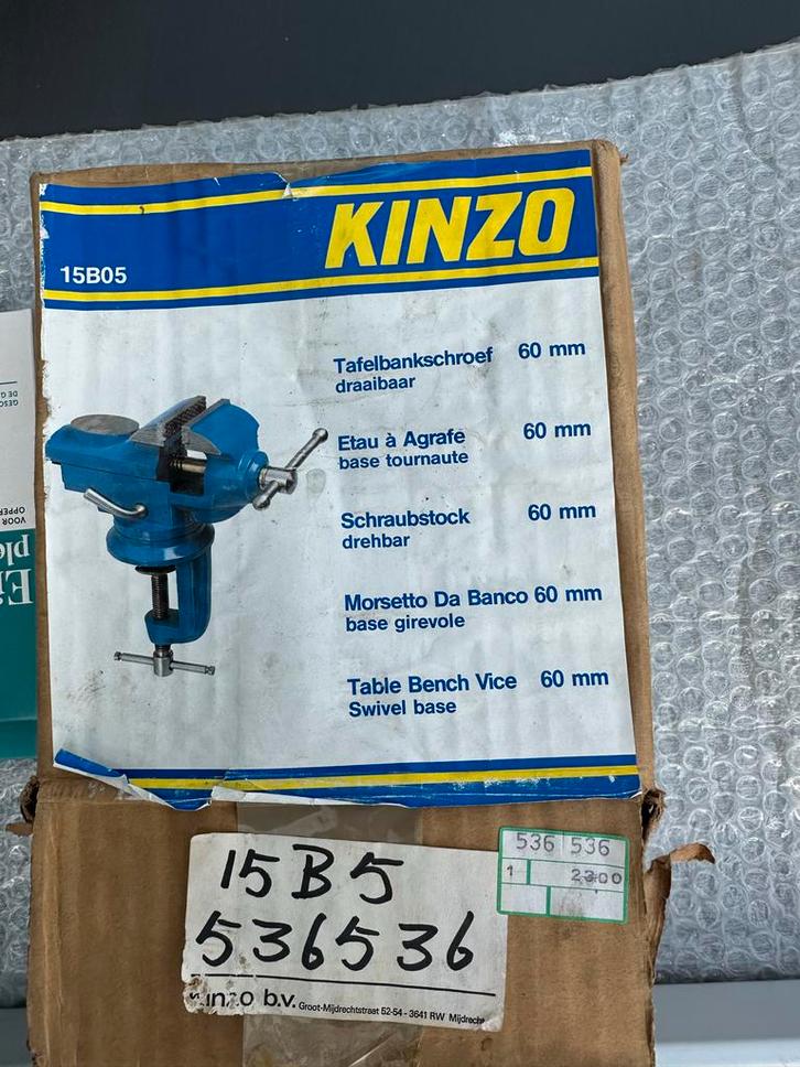 KINZO Tafelbankschroef Draaibaar 60 mm, Doe-het-zelf en Verbouw, Gereedschap | Handgereedschap, Nieuw, Ophalen