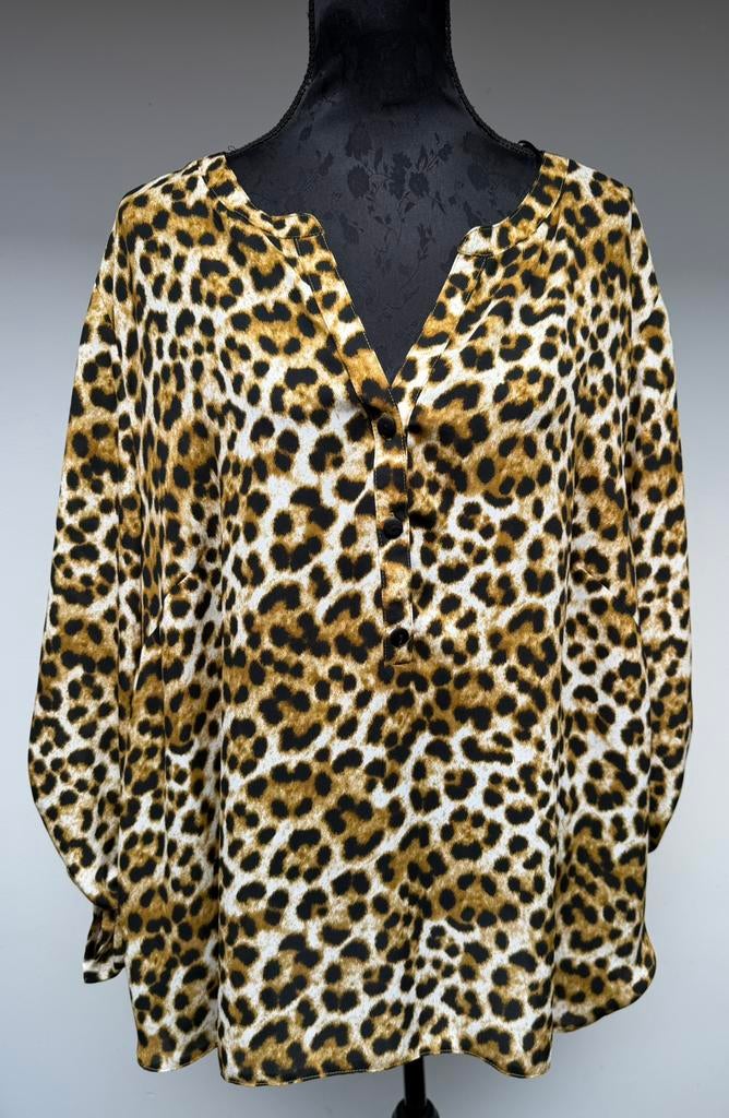 Superleuke tijger tuniek BEL&BO maat 54, Kleding | Dames, Ophalen of Verzenden, Zo goed als nieuw, Bruin, Blouse of Tuniek