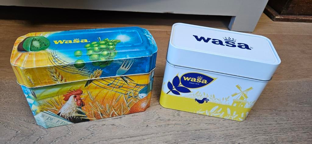 2x Wasa Knäckebröd Blikken - Vintage en Modern Design, Ophalen of Verzenden, Gebruikt, Overige, Overige merken