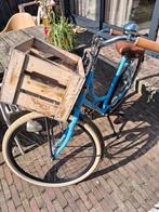 Dames omafiets met krat - Lichtblauw, Fietsen en Brommers, Fietsen | Dames | Omafietsen, Ophalen, Gebruikt, Onbekend