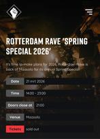 2x tickets Rotterdam Rave Spring Special 26’, Tickets en Kaartjes, Twee personen
