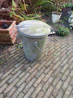 twee vintage zinken vuilnisemmers, Ophalen of Verzenden