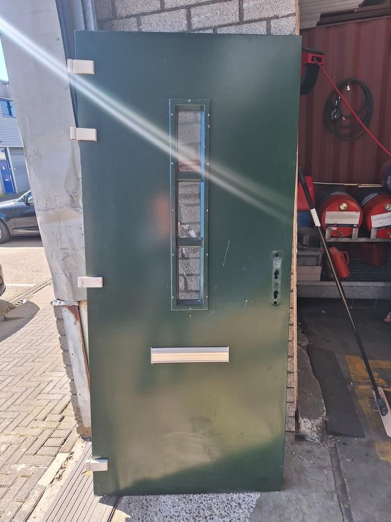 Massief houten buitendeur, Ophalen, Gebruikt, Buitendeur, 200 tot 215 cm