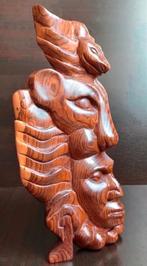 sculptuur zware kwaliteit handgesneden houten beeld masker, Antiek en Kunst, Kunst | Beelden en Houtsnijwerken, Ophalen of Verzenden