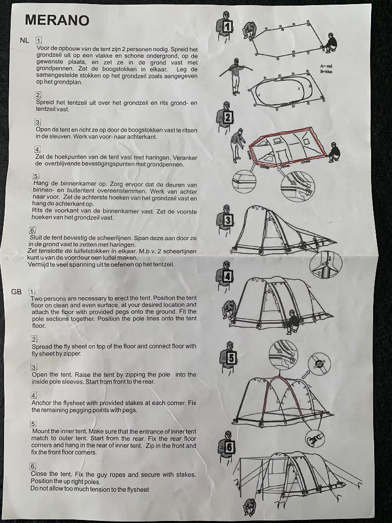 Tent katoen Merano, Ophalen, Gebruikt, Tot en met 4