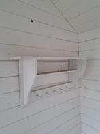 Houten brocante wandkapstok met plank, Wandkapstok, Gebruikt, Ophalen of Verzenden, Minder dan 100 cm