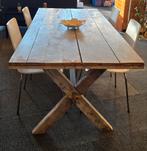 Houten tuintafel met x-poot 200 x 90 x 74h, Ophalen, Gebruikt, Nvt, Rechthoekig
