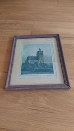 Ingelijste antieke prent van de stad Brielle, Ophalen of Verzenden