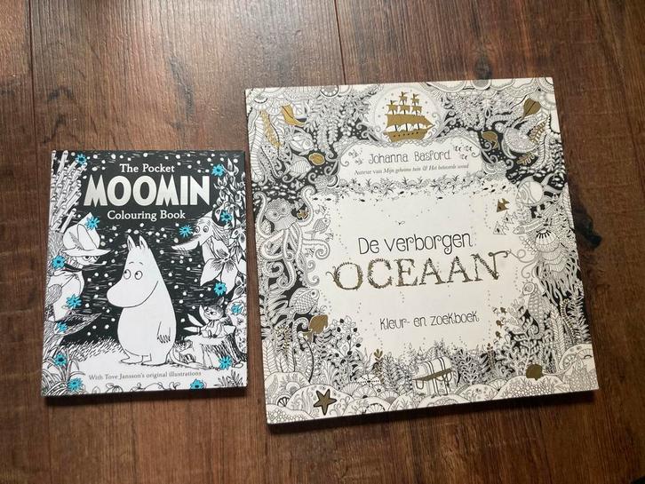 Moomin kleurboek en De verborgen oceaan kleur- en zoekboek, Boeken, Hobby en Vrije tijd, Gelezen, Overige onderwerpen, Geschikt voor kinderen
