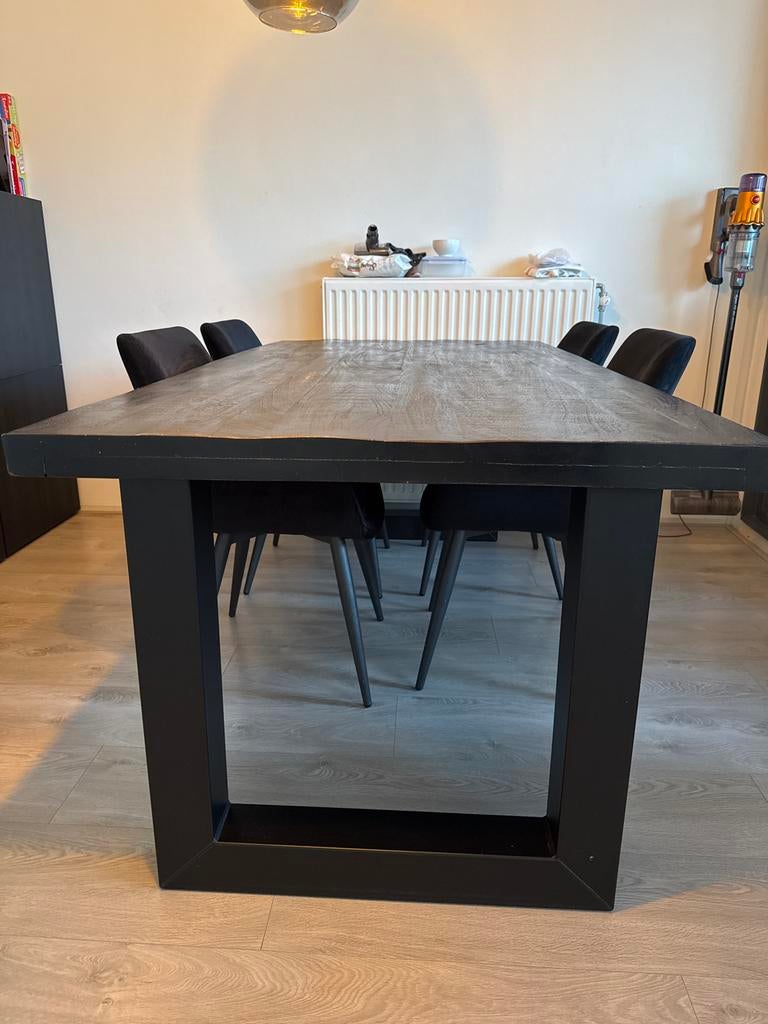 Eettafel met eetstoelen te koop, Ophalen, Gebruikt, 50 tot 100 cm, 150 tot 200 cm