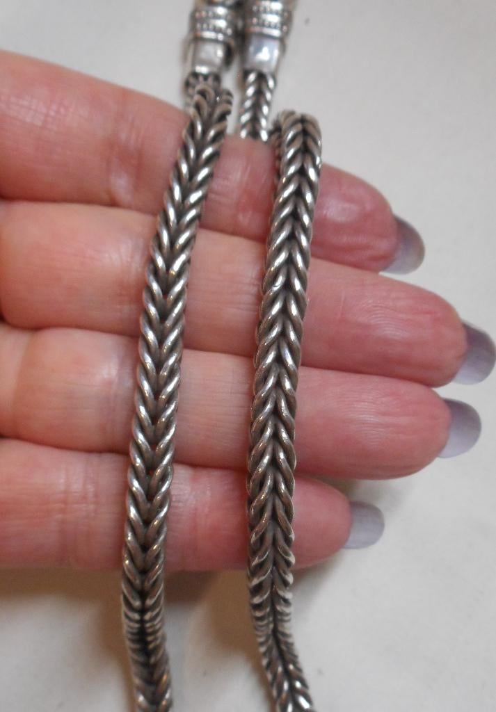 Zilveren vossenstaart ketting met haak sluiting nr.1406, Verzenden, Zo goed als nieuw, Zilver, Zilver