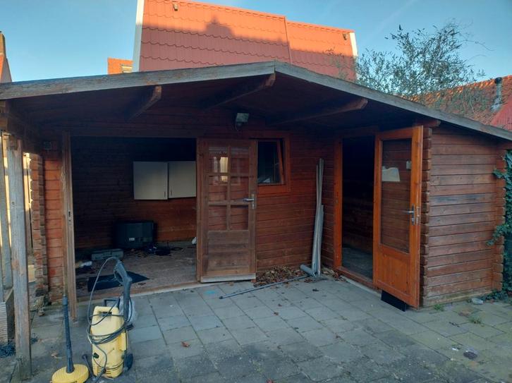 Houten tuinhuis met overkapping, Tuin en Terras, Overkappingen, Gebruikt, Ophalen