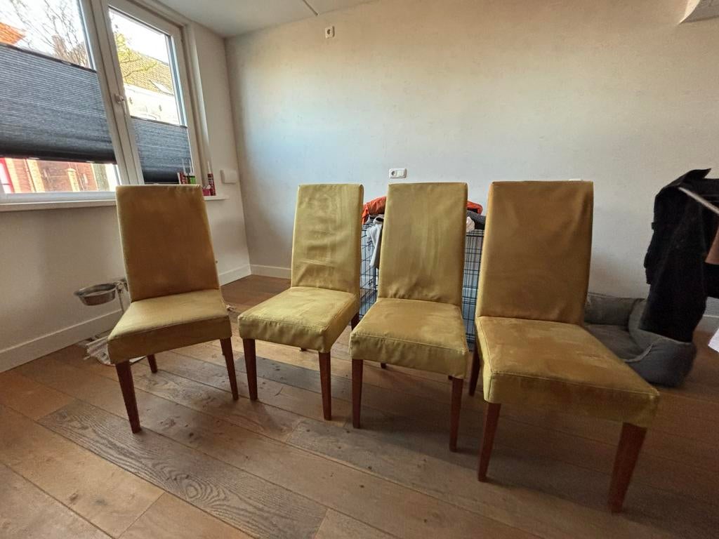 Eetkamertafel met 4 stoelen GRATIS, Gebruikt, 150 tot 200 cm, Overige vormen, Vier personen