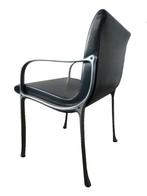 Schitterende vintage aluminium cast Italiaans design stoel, Ophalen, Gebruikt, Twee, Zwart