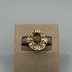 14KT GOUDEN RING MOS-AGAAT, Ophalen of Verzenden, Goud, Ring