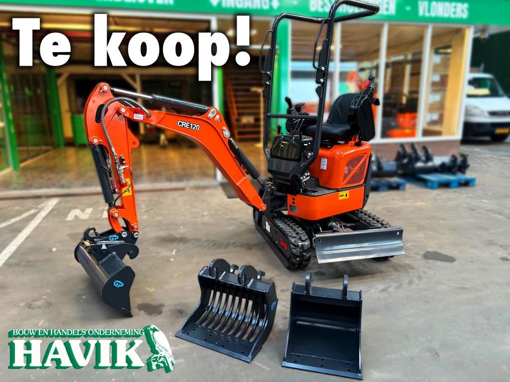 2x Mini graafmachine 1200 kg, Zakelijke goederen, Machines en Bouw | Kranen en Graafmachines, Ophalen, Fortweg 3, M.Havik B.V.