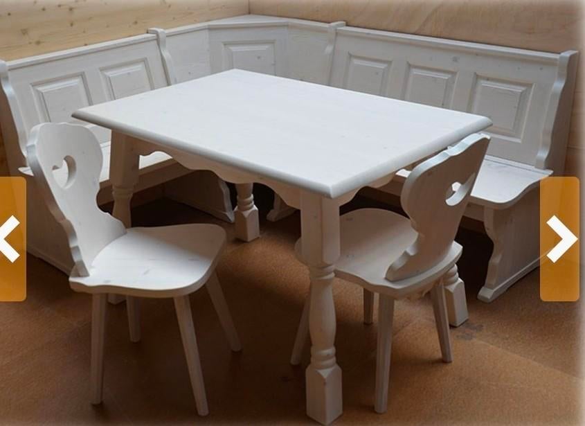 Landelijke massief houten eethoek met hoekbank en stoelen, Huis en Inrichting, Complete eetkamers, Ophalen, Gebruikt, Oostenrijkse Duitse Stijl Eethoek zithoek
