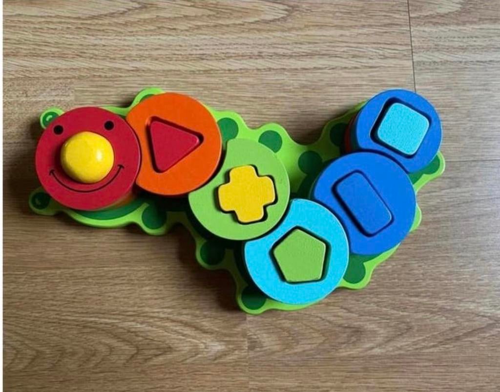Geo Match Worm vormenstoof - Educatief houten speelgoed, Ophalen of Verzenden, Nieuw, Overige typen