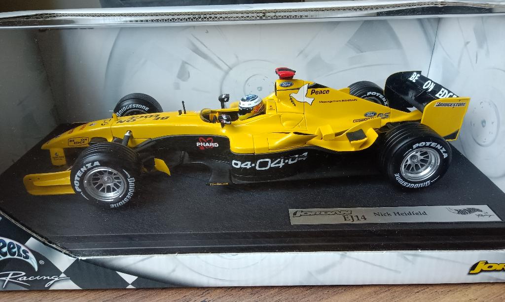 Hot Wheels Jordan EJ14 N. Heidfeld verzegelde doos F1 1/18, Ophalen of Verzenden, Zo goed als nieuw, Auto, Hot Wheels