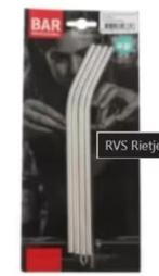 RVS Rietjes Gebogen Met Borsteltje 5 Stuks van €39 voor €9, Nieuw, Ophalen of Verzenden