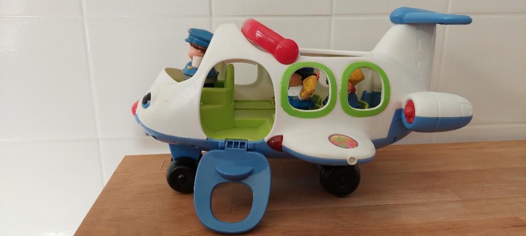 Little people vliegtuig met 4 poppetjes., Kinderen en Baby's, Speelgoed | Fisher-Price, Ophalen of Verzenden, Speelset, Met licht