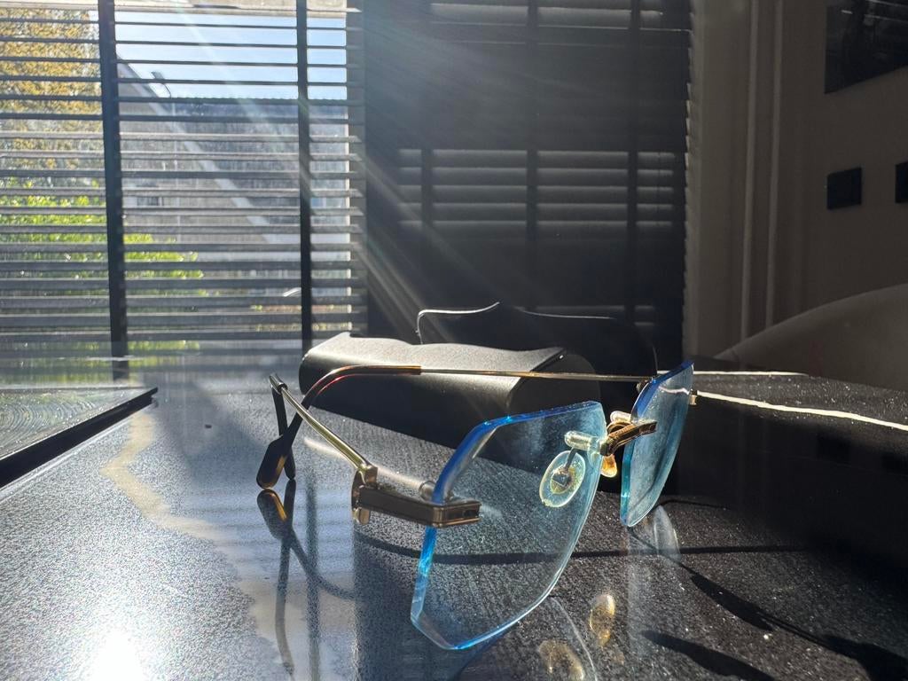 CARTIER BRIL - DIAMOND CUT / OCEAN BLUE, Blauw, Zo goed als nieuw, Bril, Ophalen