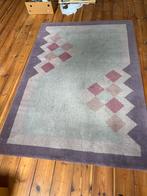 Vintage vloerkleed met geometrisch patroon, Ophalen, Gebruikt, 100 tot 150 cm, Beige