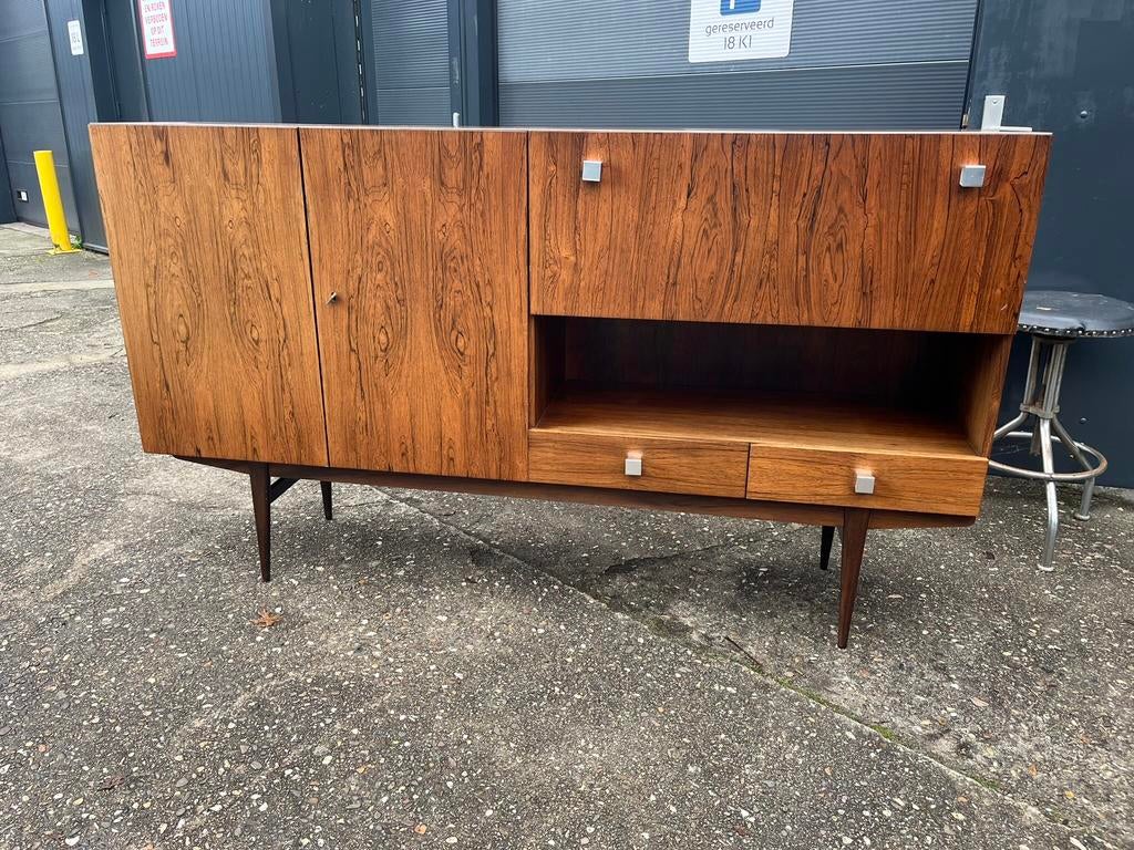 Highboard palissander vintage retro Fristho? Kast dressoir, Design higboard vintage retro jaren 60 midcentury, Gebruikt, 150 tot 200 cm