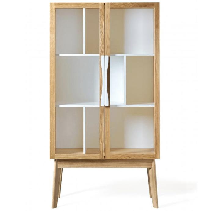 Woodman Avon moderne vitrinekast wit, Huis en Inrichting, Kasten | Vitrinekasten, Zo goed als nieuw, 150 tot 200 cm, 50 tot 100 cm