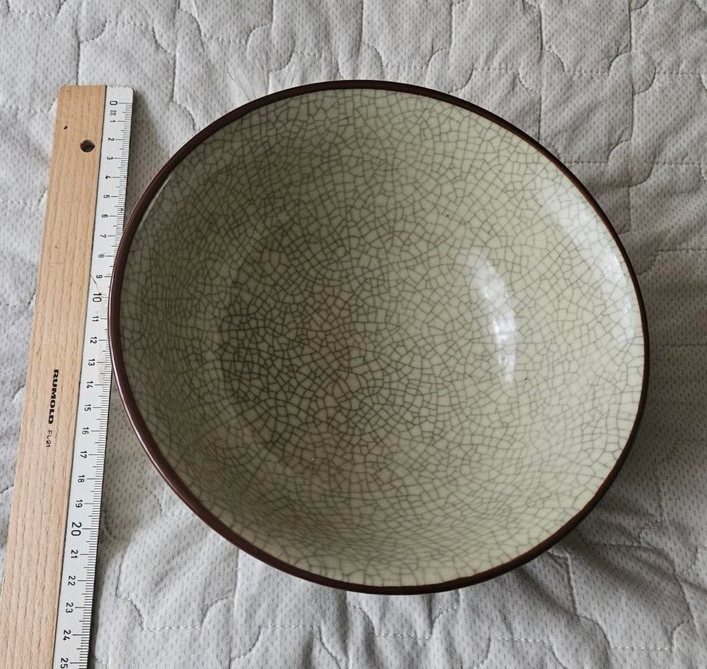 Grote schaal met craquelé patroon, Ophalen of Verzenden