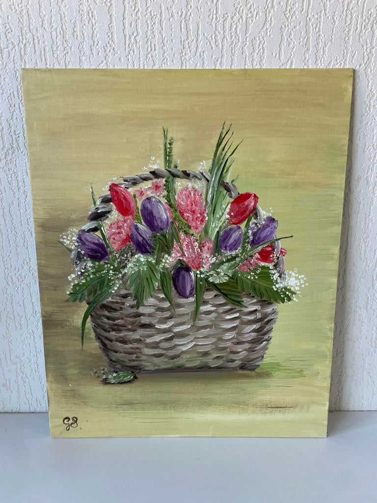 Schilderij De Lenteweelde in een Mand Gerda Slingerland, Antiek en Kunst, Kunst | Schilderijen | Klassiek, Ophalen