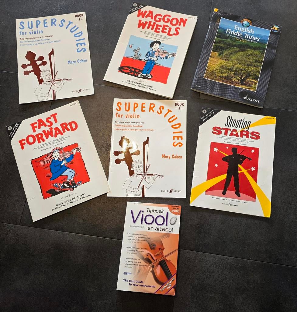 Viool leerboeken - set voor beginners en gevorderde, Muziek en Instrumenten, Bladmuziek, Gebruikt, Klassiek, Les of Cursus, Ophalen of Verzenden
