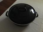 Juspan BK, zwart emaille 28 cm doorsnee, Ophalen of Verzenden, Gebruikt, Overige materialen, Kookpan of Snelkookpan