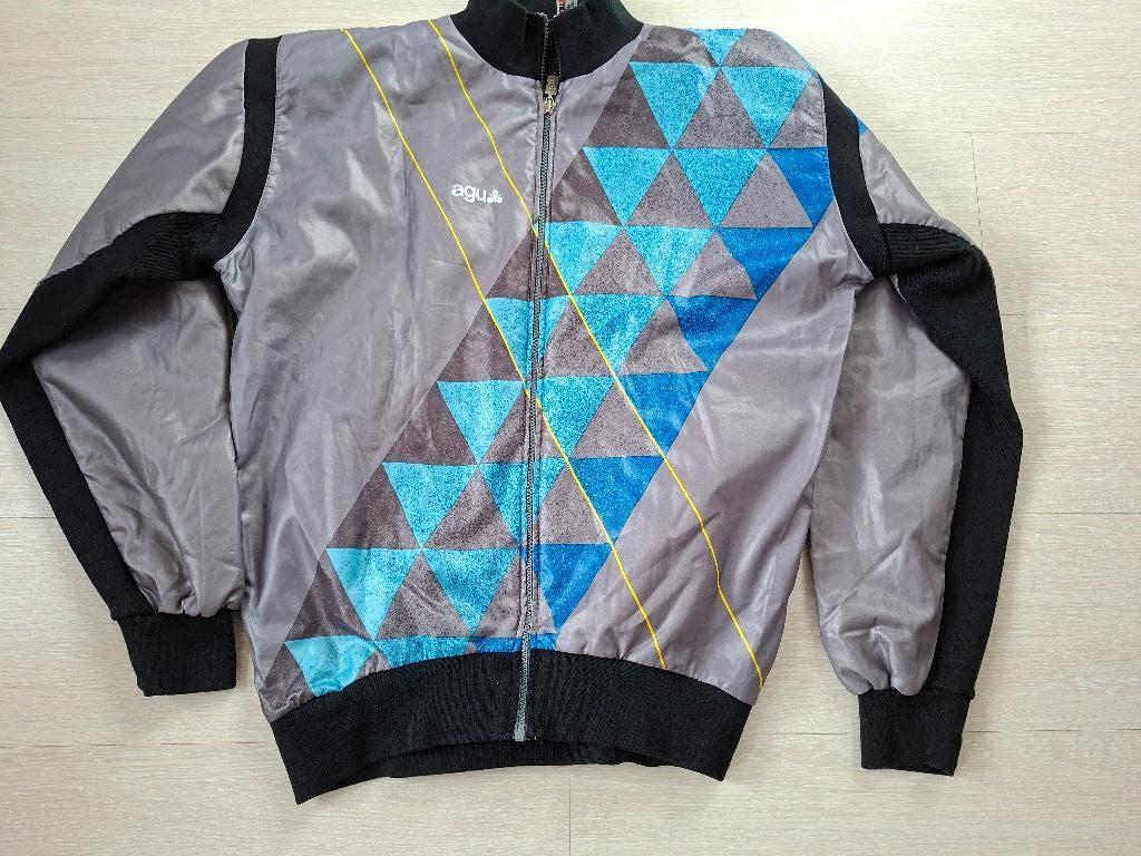 AGU grijs, zwart, turkoois fietsjack, maat L, Gebruikt, Heren, Ophalen of Verzenden, L