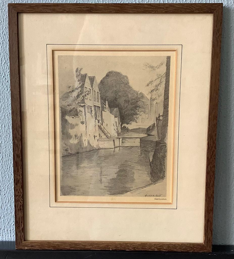 ETS HENDRIK DE LAAT  " GEERTRUISLUIS", Antiek en Kunst, Kunst | Etsen en Gravures, Ophalen of Verzenden