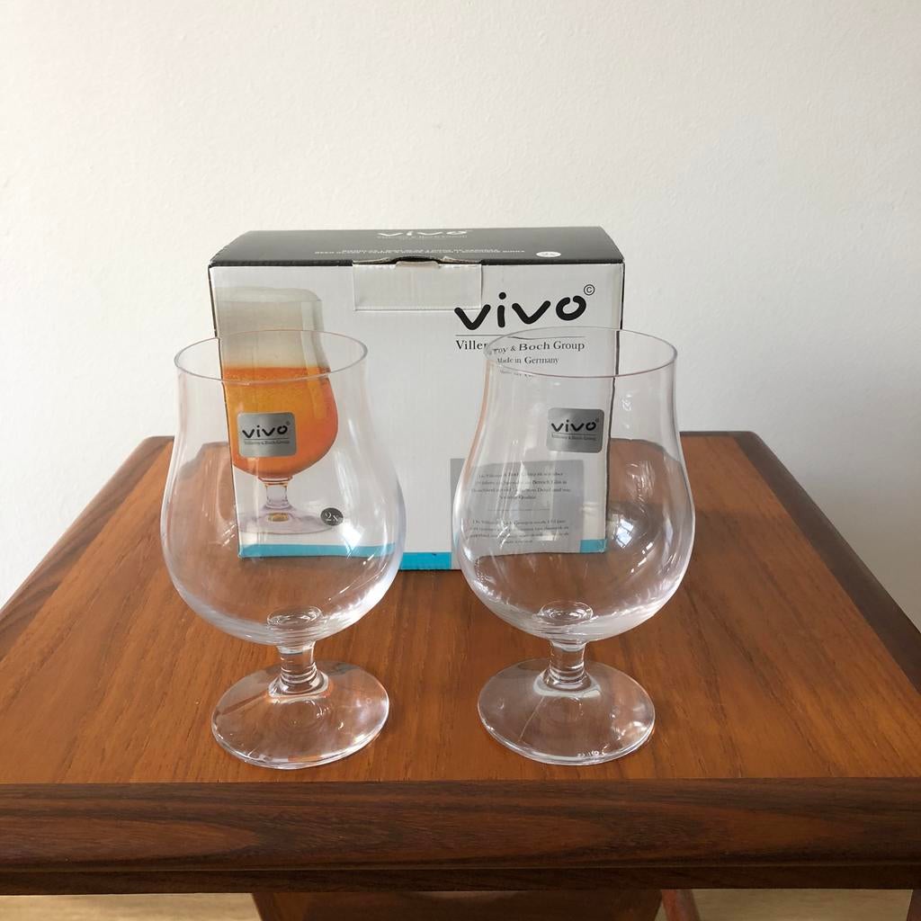 2 X VIVO Villeroy & Boch bierglazen | Nieuw, Ophalen of Verzenden, Zo goed als nieuw, Bierglas