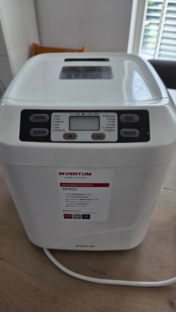 Inventum Broodbakmachine BM60 - Zo goed als nieuw, Kijkvenster, Zo goed als nieuw, 400 tot 800 gram deeg, Ophalen