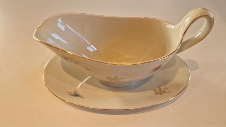 Antieke sauskom met schotel - AANVUL Serviezen Valeriam, Antiek en Kunst, Antiek | Servies los, Ophalen of Verzenden