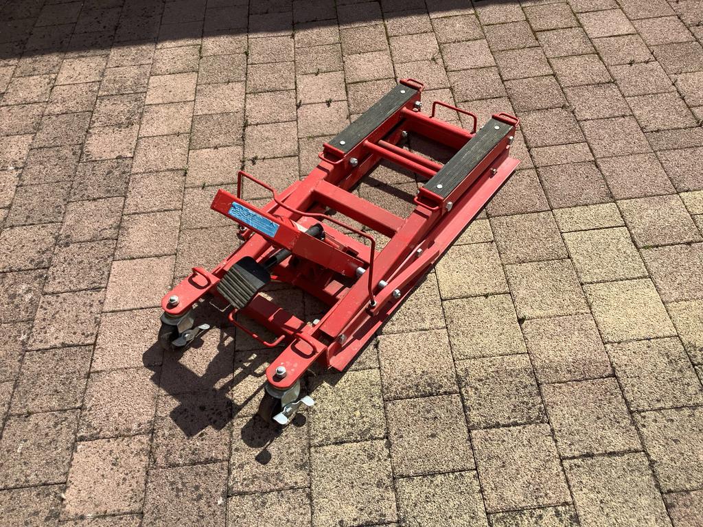 Robuuste motorfiets hefbrug / krik - Rood, Ophalen, Gebruikt