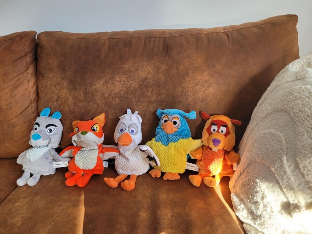 Fabeltjeskrant handpoppen 5 stuks, Ophalen, Zo goed als nieuw, Overige typen