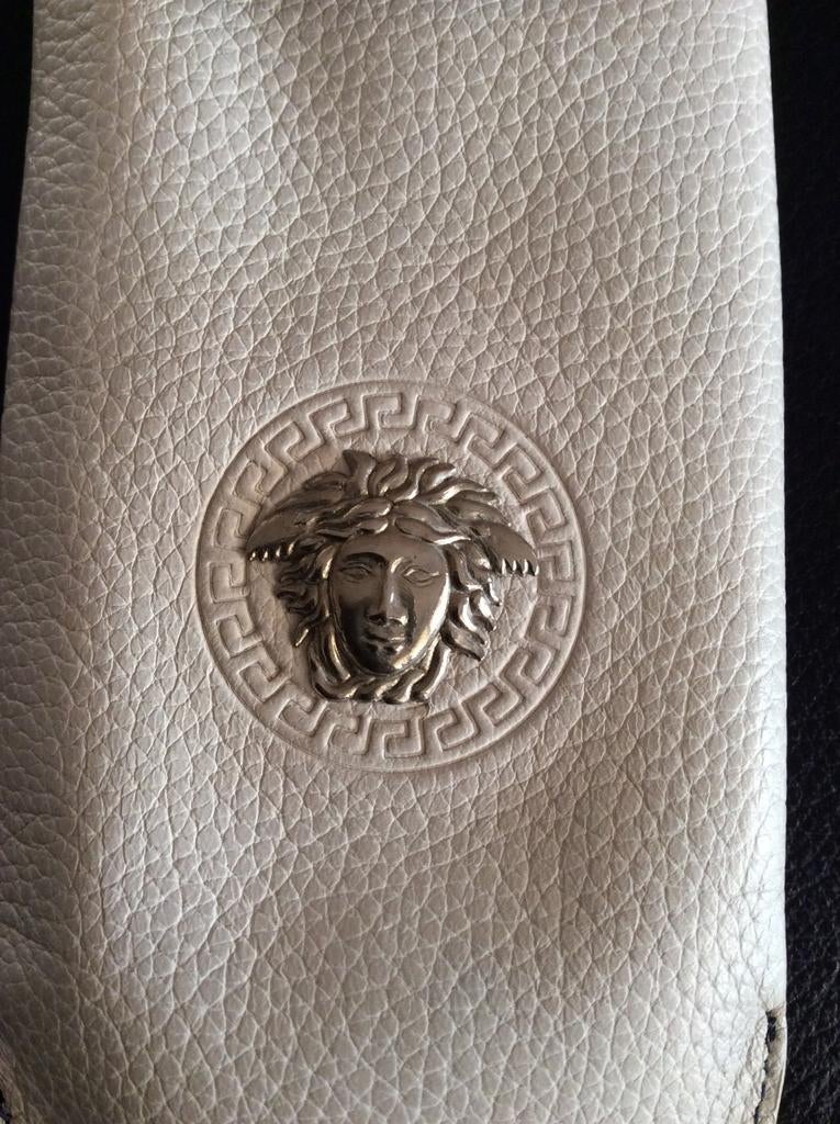 Originele vintage leren  Gianni Versace brillen hoes, Overige merken, Wit, Ophalen of Verzenden, Zo goed als nieuw