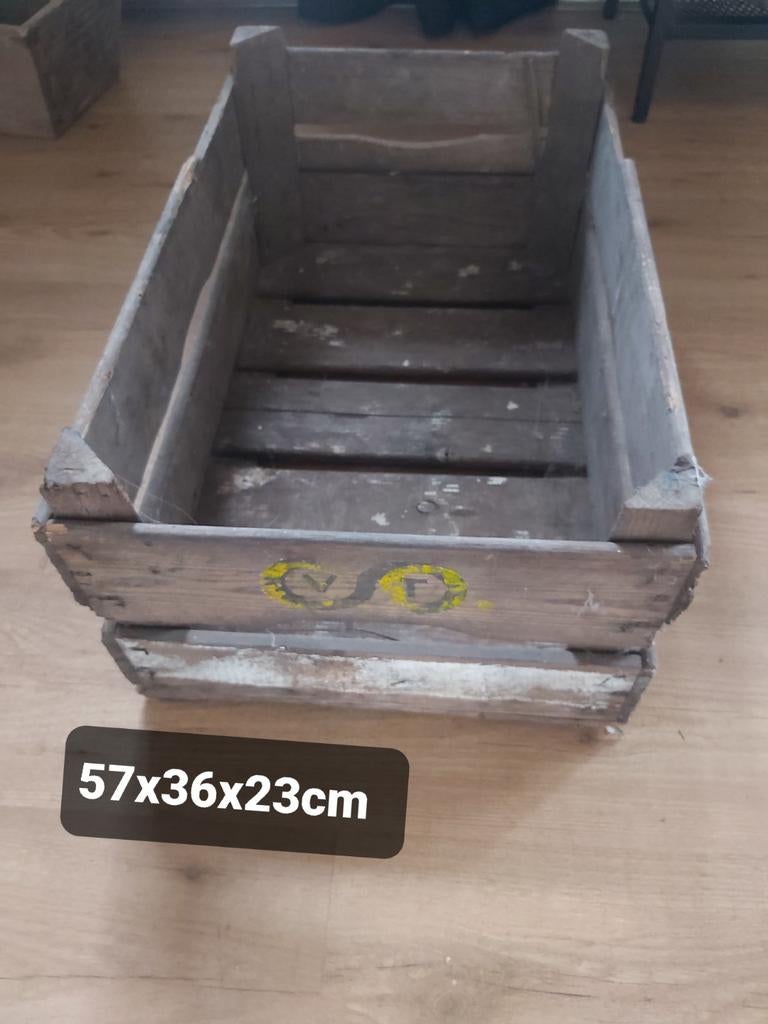 Houten veilingkist, Huis en Inrichting, Woonaccessoires | Kisten, Ophalen, Minder dan 50 cm, Minder dan 50 cm
