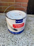 Gamma hoogglans brillant dekkende lakverf roomwit 2,5 liter, Ophalen, Zo goed als nieuw, Wit